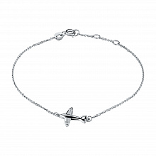 Sterling Silver Bracelet with 2 Round-Cut Lab-Created Diamonds 0.013 CT.TW