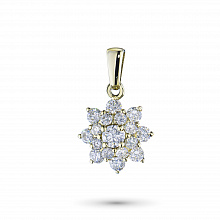 14K Yellow Gold Pendant with 17 Round-Cut Lab-Created Diamonds 0.653 CT.TW