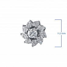 14K White Gold Earring Studs with 38 Round-Cut Lab-Created Diamonds 0.986 CT.TW