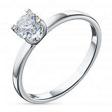 14K White Gold Ring with 1 Round-Cut Lab-Created Diamond 0.745 CT.TW