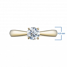 14K Yellow Gold Ring with 1 Round-Cut Lab-Created Diamond 1.053 CT.TW
