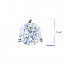 14K White Gold Pendant with 1 Round-Cut Lab-Created Diamond 1.146 CT.TW