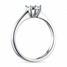 Sterling Silver Ring with 9 Round-Cut Lab-Created Diamonds 0.15 CT.TW
