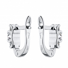 14K White Gold Earrings with 6 Round-Cut Lab-Created Diamonds 0.549 CT.TW