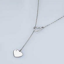 Sterling Silver Necklace with 1 Round-Cut Lab-Created Diamond 0.007 CT.TW