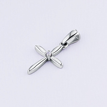 Sterling Silver Pendant with 1 Round-Cut Lab-Created Diamond 0.013 CT.TW