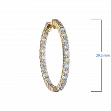 14K Yellow Gold Earrings with 54 Round-Cut Lab-Created Diamonds 2.729 CT.TW