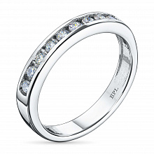 14K White Gold Ring with 9 Round-Cut Lab-Created Diamonds 0.224 CT.TW