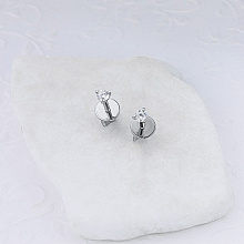 14K White Gold Earring Studs with 2 Round-Cut Lab-Created Diamonds 0.702 CT.TW
