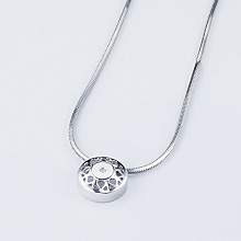 Sterling Silver Pendant with 1 Round-Cut Lab-Created Diamond 0.005 CT.TW