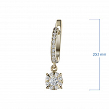 14K Yellow Gold Earrings with 40 Round-Cut Lab-Created Diamonds 0.578 CT.TW
