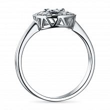 Sterling Silver Ring with 27 Round-Cut Lab-Created Diamonds 0.226 CT.TW