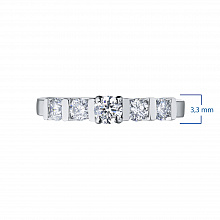 14K White Gold Ring with 5 Round-Cut Lab-Created Diamonds 0.695 CT.TW