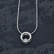 White Gold Pendant with 1 Round-Cut Diamond 0.189 CT.TW