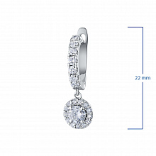 14K White Gold Earrings with 42 Round-Cut Lab-Created Diamonds 1.107 CT.TW