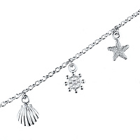 Sterling Silver Bracelet with 2 Round-Cut Diamonds 0.01 CT.TW - изображение 3