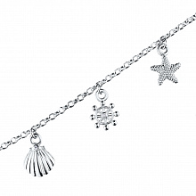 Sterling Silver Bracelet with 2 Round-Cut Diamonds 0.01 CT.TW