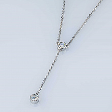 Sterling Silver Necklace with 2 Round-Cut Lab-Created Diamonds 0.213 CT.TW