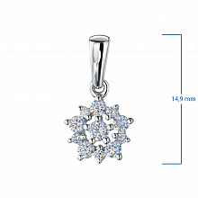 14K White Gold Pendant with 11 Round-Cut Lab-Created Diamonds 0.261 CT.TW
