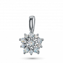 Sterling Silver Pendant with 11 Round-Cut Lab-Created Diamonds 0.167 CT.TW