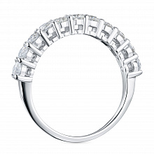 14K White Gold Ring with 11 Round-Cut Lab-Created Diamonds 0.735 CT.TW
