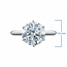14K White Gold Ring with 1 Round-Cut Lab-Created Diamond 2.131 CT.TW