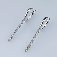 Sterling Silver Earrings with 24 Round-Cut Lab-Created Diamonds 0.392 CT.TW