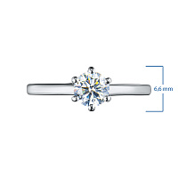 14K White Gold Ring with 1 Round-Cut Lab-Created Diamond 0.413 CT.TW - изображение 2