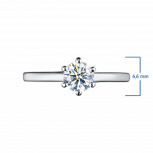 14K White Gold Ring with 1 Round-Cut Lab-Created Diamond 0.413 CT.TW