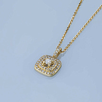 14K Yellow Gold Pendant with 46 Round-Cut Lab-Created Diamonds 0.402 CT.TW - изображение 4