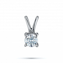 Sterling Silver Pendant with 1 Round-Cut Lab-Created Diamond 0.235 CT.TW