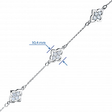 14K White Gold Bracelet with 12 Round-Cut Lab-Created Diamonds 0.867 CT.TW