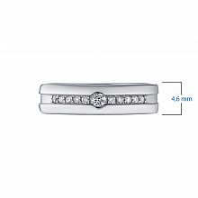14K White Gold Ring with 11 Round-Cut Lab-Created Diamonds 0.128 CT.TW