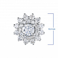 14K White Gold Earring Studs with 50 Round-Cut Lab-Created Diamonds 1.054 CT.TW