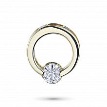 Yellow Gold Pendant with 1 Round-Cut Diamond 0.189 CT.TW