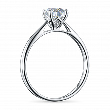 14K White Gold Ring with 1 Round-Cut Lab-Created Diamond 0.339 CT.TW