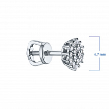 Sterling Silver Earring Studs with 38 Round-Cut Lab-Created Diamonds 0.233 CT.TW
