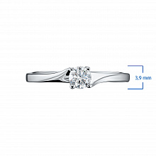 Sterling Silver Ring with 1 Round-Cut Lab-Created Diamond 0.219 CT.TW