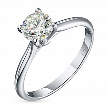 White Gold Ring with 1 Round-Cut Diamond 0.7 CT.TW