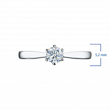 14K White Gold Ring with 1 Round-Cut Lab-Created Diamond 0.347 CT.TW