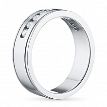 14K White Gold Ring with 9 Round-Cut Lab-Created Diamonds 0.28 CT.TW