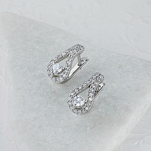 14K White Gold Earrings with 48 Round-Cut Lab-Created Diamonds 1.534 CT.TW