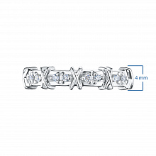 Sterling Silver Ring with 8 Round-Cut Lab-Created Diamonds 0.114 CT.TW