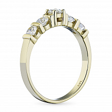 14K Yellow Gold Ring with 5 Round-Cut Lab-Created Diamonds 0.601 CT.TW