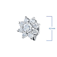 Sterling Silver Earring Studs with 18 Round-Cut Lab-Created Diamonds 0.294 CT.TW - изображение 3