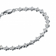 14K White Gold Bracelet with 100 Round-Cut Lab-Created Diamonds 2.144 CT.TW