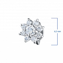 Sterling Silver Earring Studs with 18 Round-Cut Lab-Created Diamonds 0.294 CT.TW
