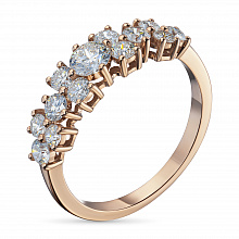 Rose Gold Ring with 13 Round-Cut Lab-Created Diamonds 1.244 CT.TW