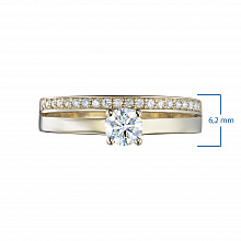 14K Yellow Gold Ring with 21 Round-Cut Lab-Created Diamonds 0.688 CT.TW