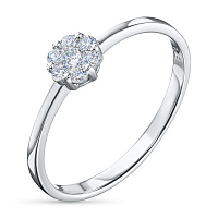Sterling Silver Ring with 7 Round-Cut Lab-Created Diamonds 0.13 CT.TW - изображение 6